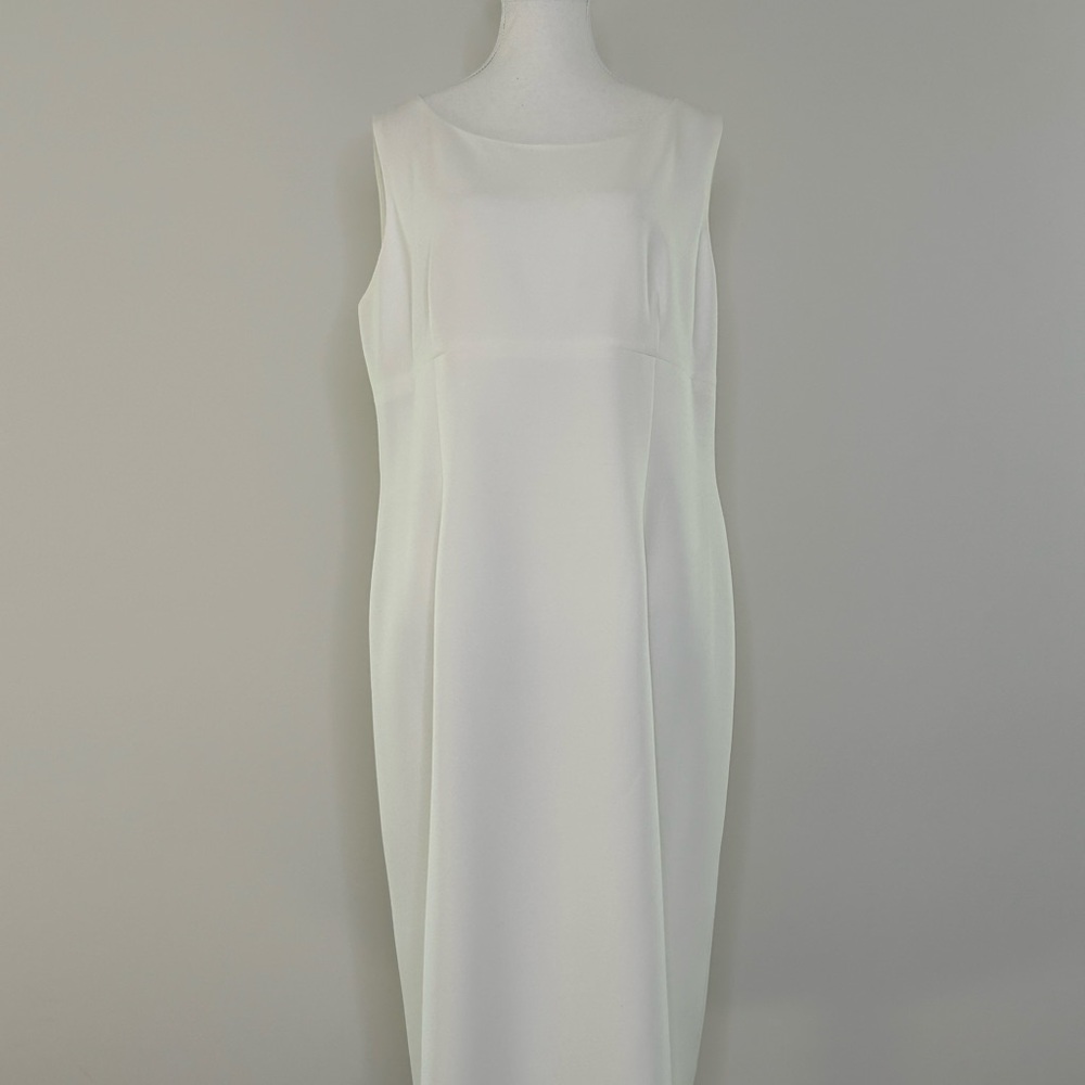 Kasper White Sheath Midi Dress for Brides